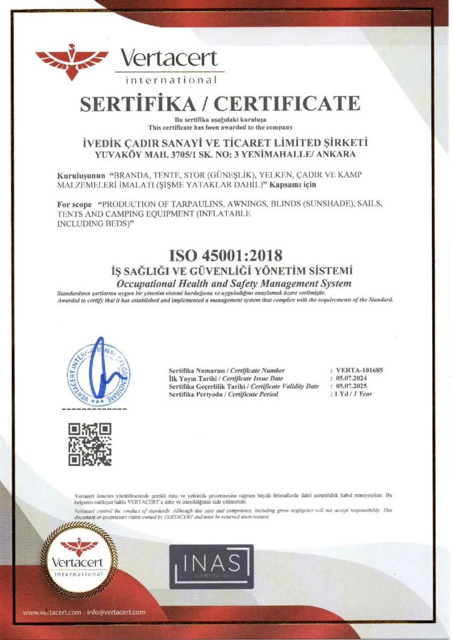 ISO 45001 belgesi